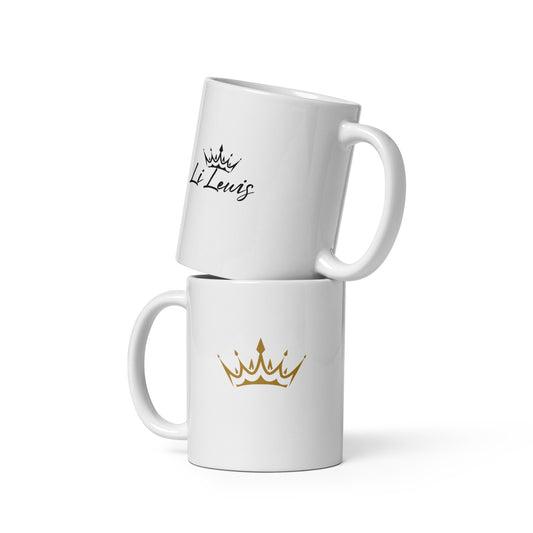 "Li Lewis Black Signature" White Glossy Mug