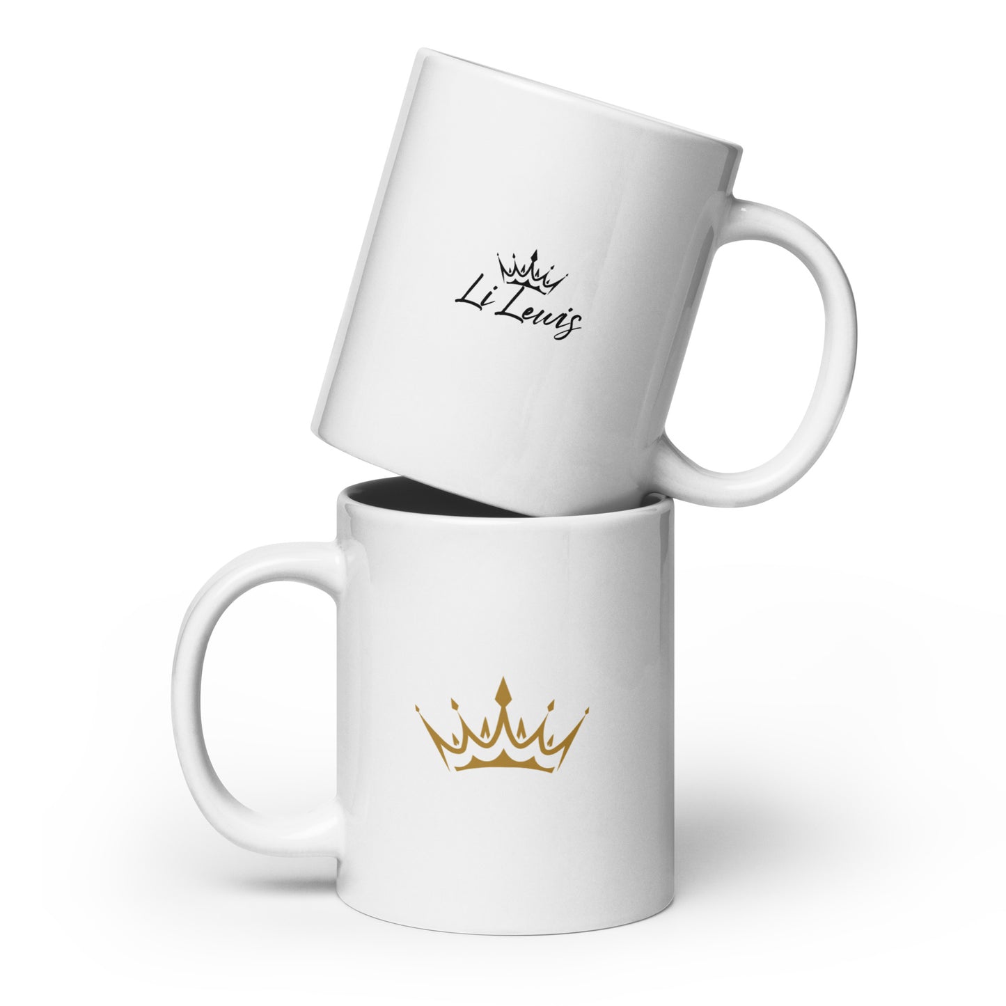 "Li Lewis Black Signature" White Glossy Mug